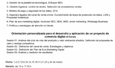 Inscríbete en el curso de comercio electrónico para trabajadores en activo