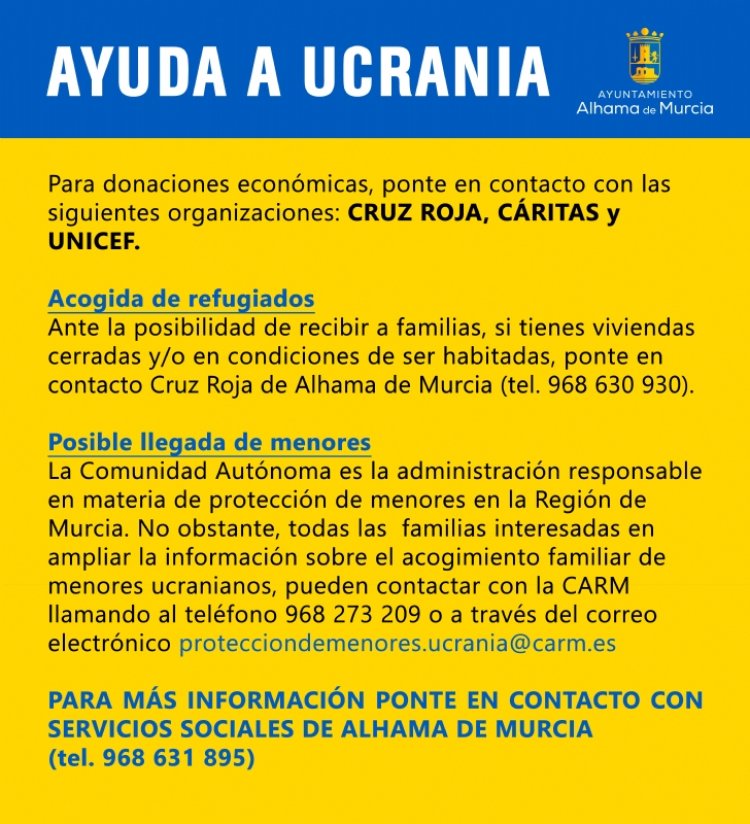 Información para aquellas personas que quieran hacer donaciones en relación a la guerra de Ucrania