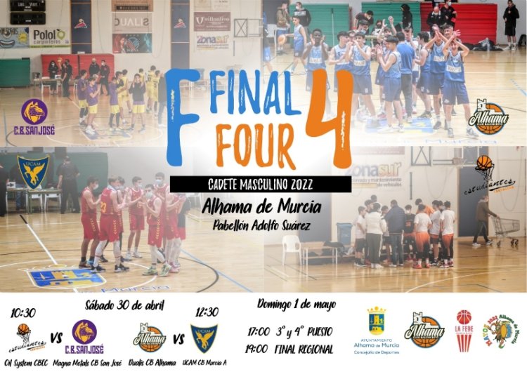 Alhama acoge la Final Four de baloncesto para conocer el campeón regional Cadete Masculino