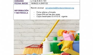 Curso gratuito de limpieza de superficies y mobiliario en edificios y locales