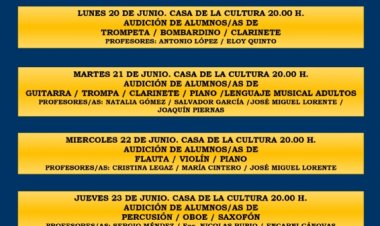 Audiciones fin de curso de la Escuela Municipal de Música. Curso 2021-2022