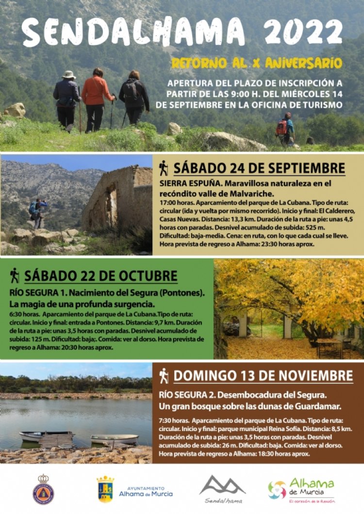 Visita la naturaleza de la Región con las rutas del Sendalhama 2022