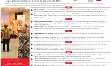 El Aula de Experiencias ofrece 11 nuevos talleres de enero a junio de 2023 en Alhama y pedanías