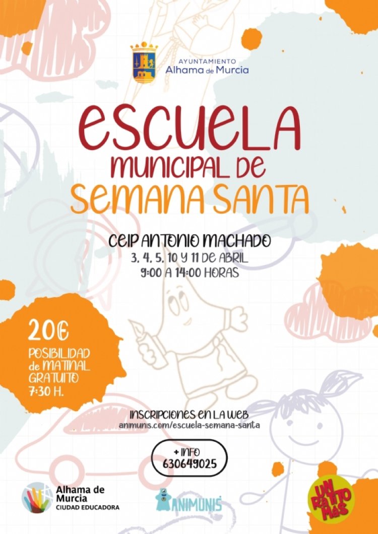 Abierto el plazo de inscripción para la Escuela Municipal de Semana Santa 2023