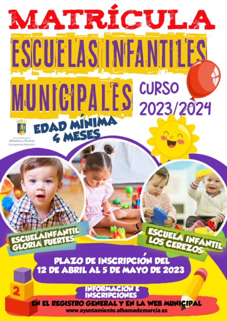 Abierto el plazo de matrícula 2023/24 para las escuelas infantiles municipales