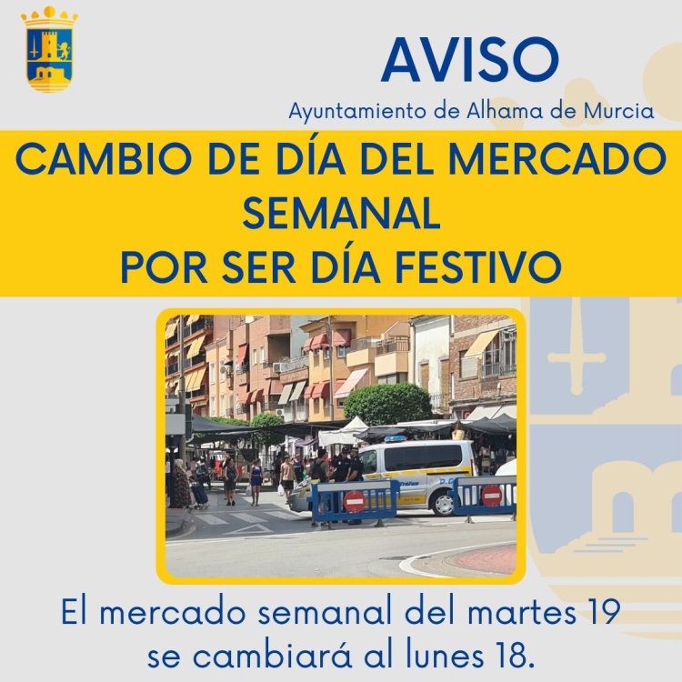 ¡Cambio de día del mercado semanal!