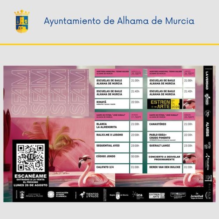 El flamenco más innovador en el 8º SFAM FESTIVAL Semana Flamenca de Alhama de Murcia, que se celebrará del 25 al 28 de septiembre de 2024, un evento organizado en colaboración con el ICA