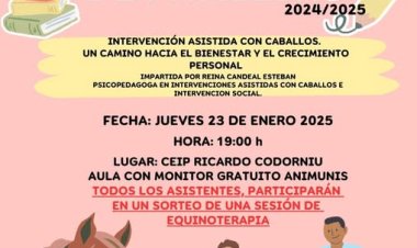 FAPA Alhama inaugura su Escuela de Familias este jueves 23 de enero con una charla sobre intervenciones asistidas con caballos en el CEIP Ricardo Codorníu