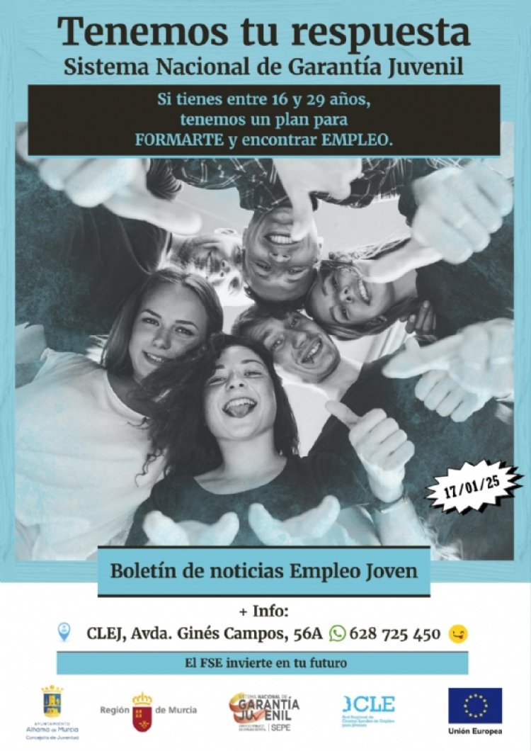ALHAMA: Boletín semanal del centro de empleo para jóvenes 17/01/2025