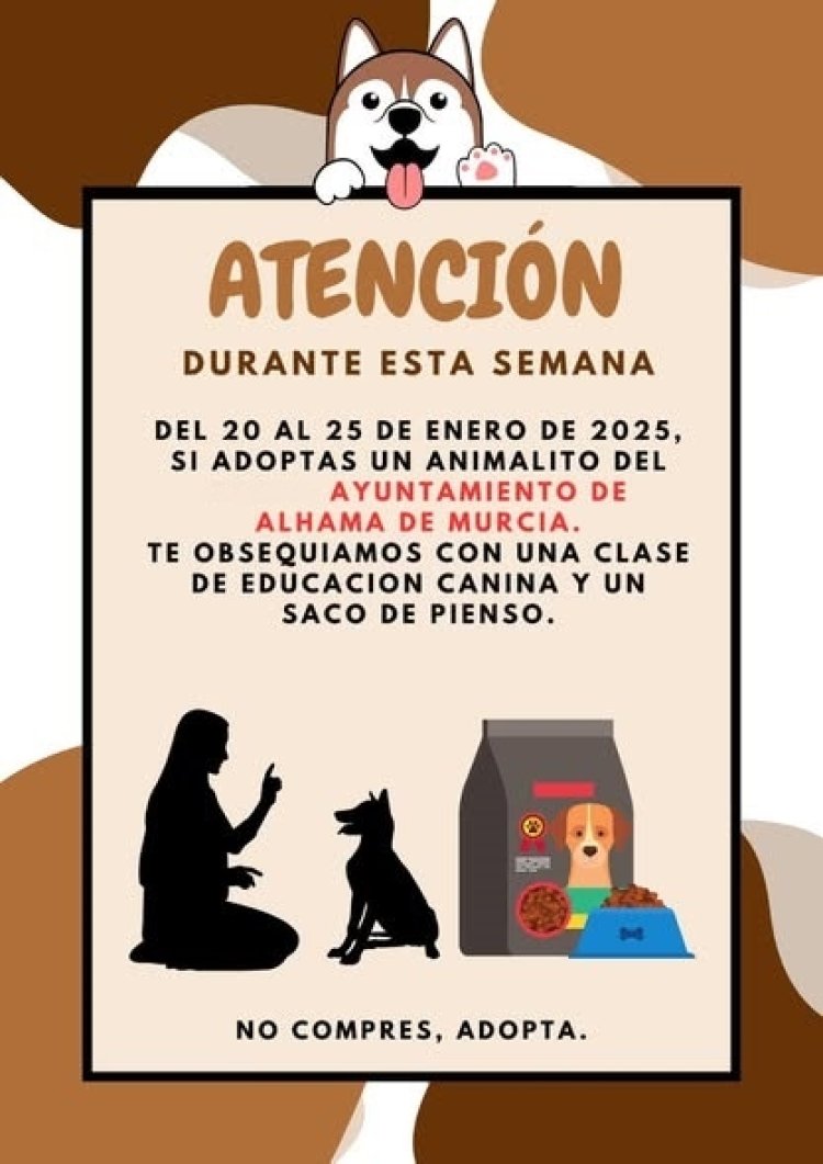 Campaña de adopción de animales en Alhama de Murcia