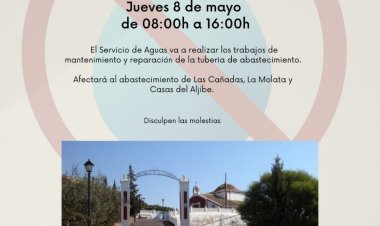 Corte de agua este jueves en Las Cañadas, La Molata y Casas del Aljibe
