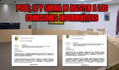 Partido Popular:  Sin precedentes: Psoe, Iu y Sibina ni siquiera acuden a las comisiones informativas.