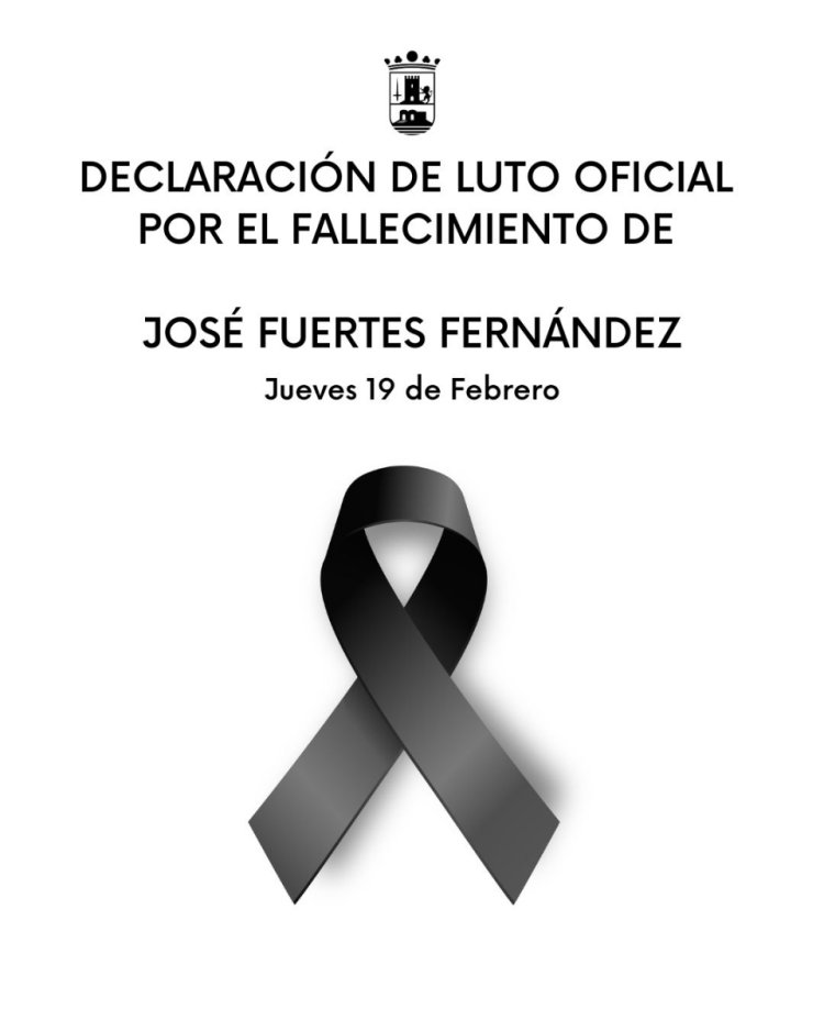 La alcaldesa declara luto oficial en Alhama de Murcia por el fallecimiento de José Fuertes Fernández