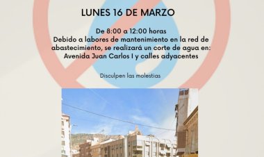 Corte temporal del suministro de agua hoy en avenida Juan Carlos I y calles adyacentes