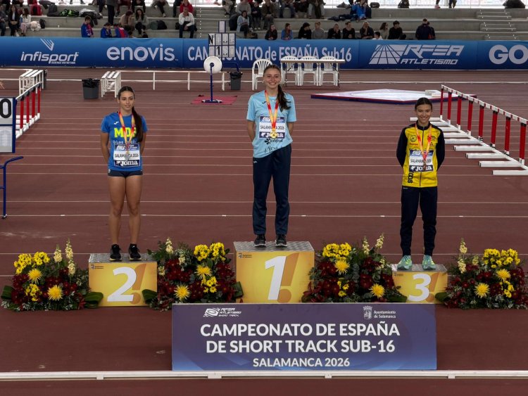 La atleta del Club Atletismo Alhama, Daniela Sánchez Hernández, se ha proclamado campeona de España de 300ml. en el 'Campeonato de España Sub16 Short Track', que se celebra este fin de semana en Salamanc